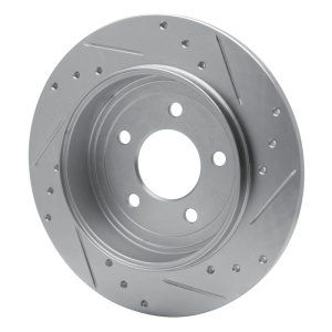 Ford Escape Brake Rotor (1) - Rear Left - R1 Concepts - Drilled & Slotted - Silver - `05-`08